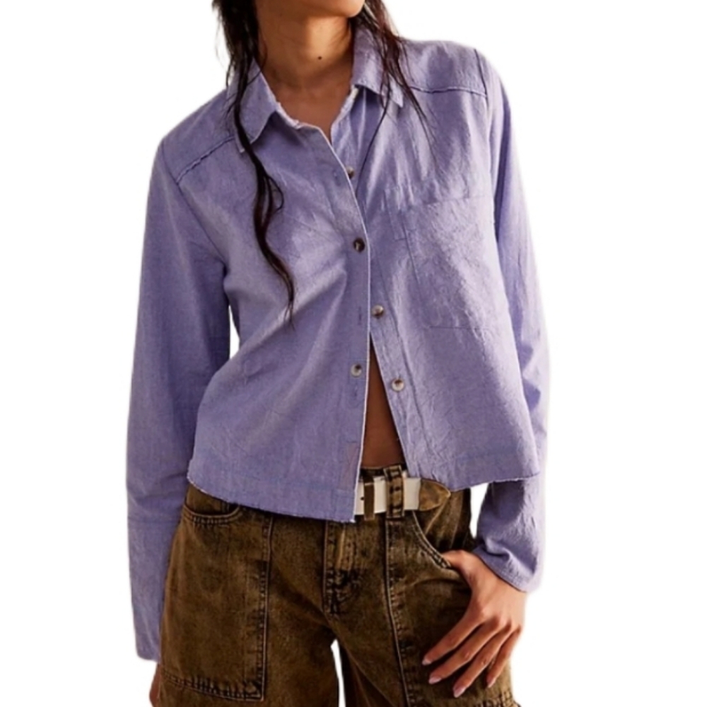 NWT  Free People   Button-up Shirt   Women's  Small   Light Purple